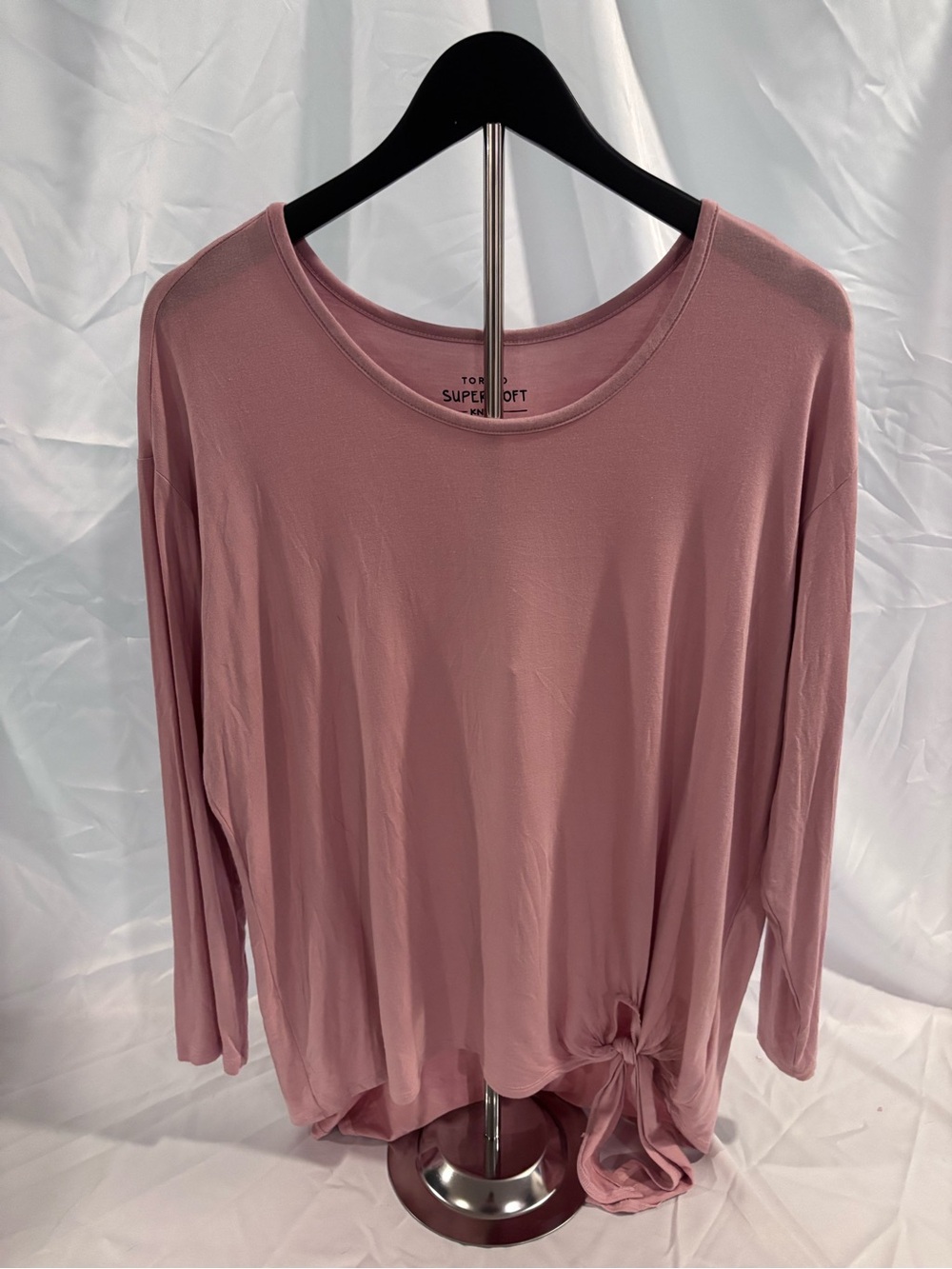 TORRID | Super Soft Blush Pink Tie-Front Long Sleeve Tee